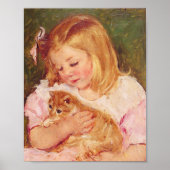 Poster Sara tient un chat | Mary Cassatt (Devant)