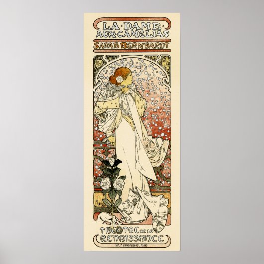 Poster SARAH BERNHARDT Paris Theatre Mucha Art Nouveau (Devant)