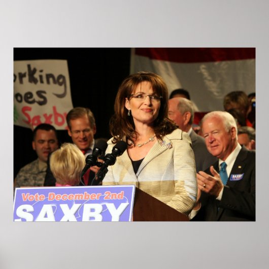 Poster Sarah Palin sur l'affiche du rallye Chambliss (Devant)
