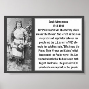 Poster Sarah Winnemucca, auteur américaine et leader