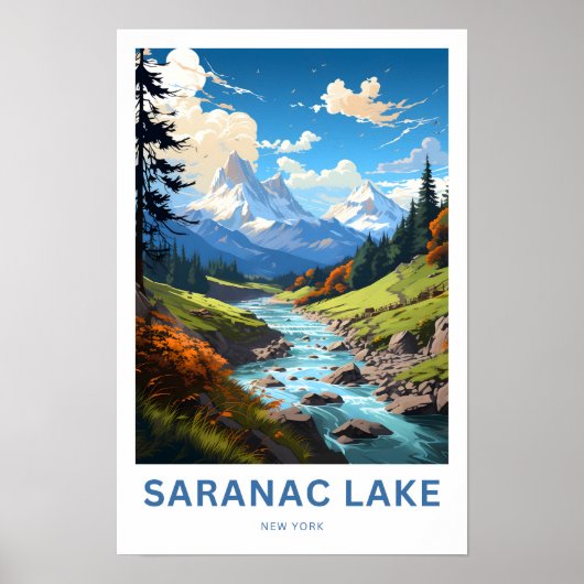 Poster Saranac Lake New York (Devant)