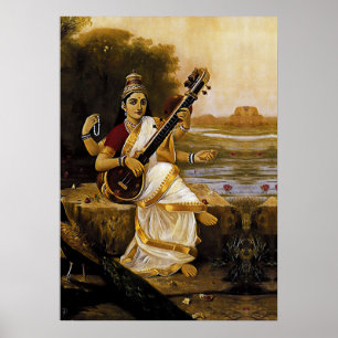 Poster SARASWATI - Divinité des arts et des rivières