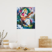 Poster Saraswati par M Ramalingam (Cuisine)