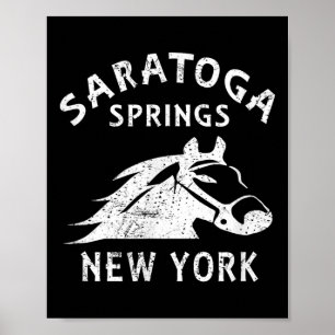 Poster Saratoga Springs Ny Cheval Graphique Vintage Cours