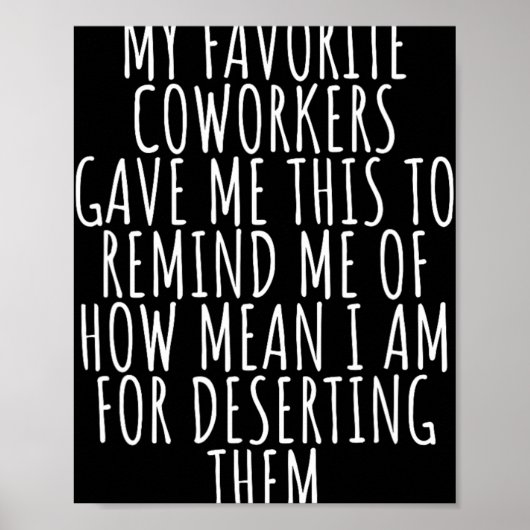 Poster Sarcastic Farewell - Coworkers Leaving For New Job (Devant)