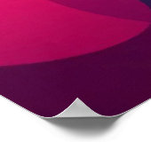 Poster Sarcelle Et Fuchsia Moderne Abstrait Avec Étoiles (Coin)