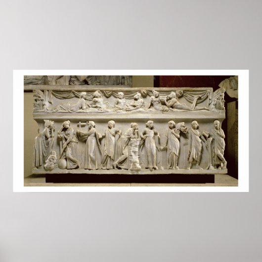Poster Sarcophage des Muses, romain (marbre) (Devant)