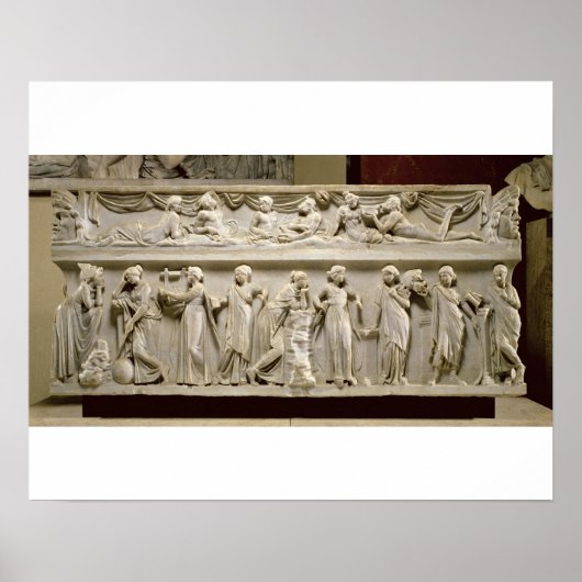 Poster Sarcophage des Muses, romain (marbre) (Devant)