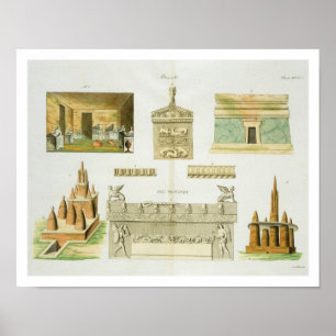 Poster Sarcophages d'Etruscan et tombes, plat 7, classe