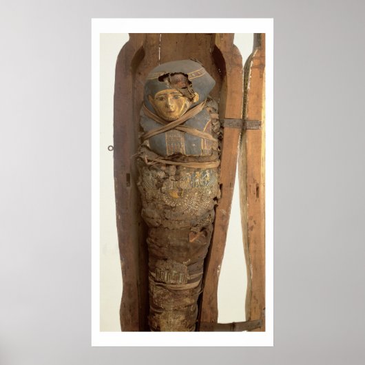 Poster Sarcophagus and mummified body of Psametic I (Devant)