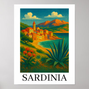 Poster Sardaigne Italie Art de Voyage Vintage