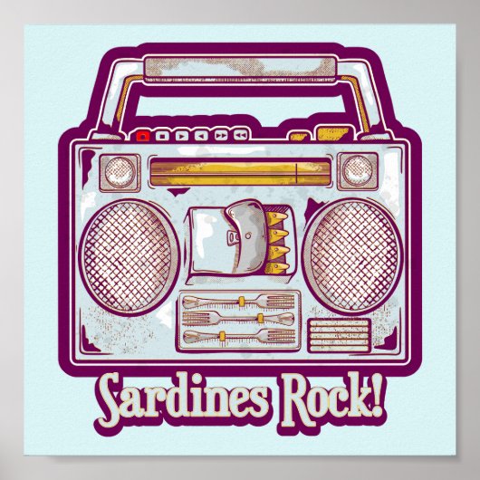 Poster Sardines amusantes en chaîne stéréo (Devant)
