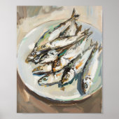 Poster Sardines Art Print, Cuisine Décor Mur (Devant)