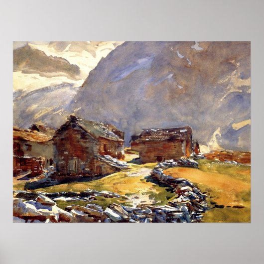 Poster Sargent - Chalets du col du Simplon 1911 (Devant)