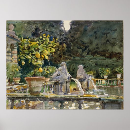 Poster Sargent - Villa Di Marlia Lucca, Une Fontaine (Devant)