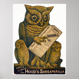 Poster Sarsaparilla de Hood Tonic Restauration.