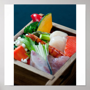 Poster Sashimi au Japon, cuisine japonaise