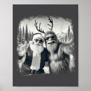 Poster Sasquatch 67 Sapin de Noël Drôle de Père Noël Bigf