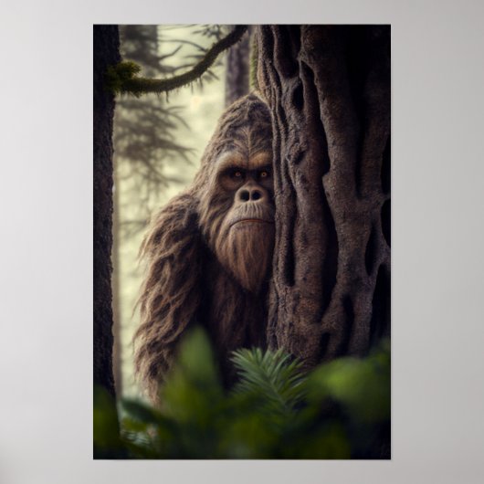 Poster Sasquatch, Bigfoot, Art Imaginaire, Mythe Urbain (Devant)