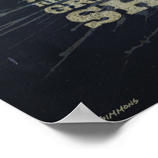 Poster Sasquatch chevauchant un grand requin blanc (Coin)