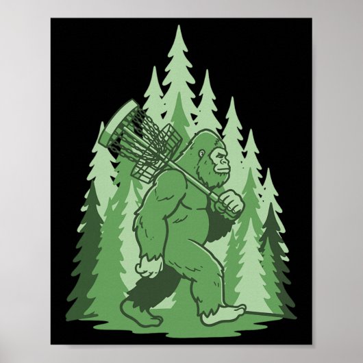 Poster Sasquatch Disc Golf Forêt Drôle Frisbee (Devant)