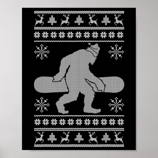 Poster Sasquatch Goûter Snowboard Vilain Noël Bigfoo (Devant)