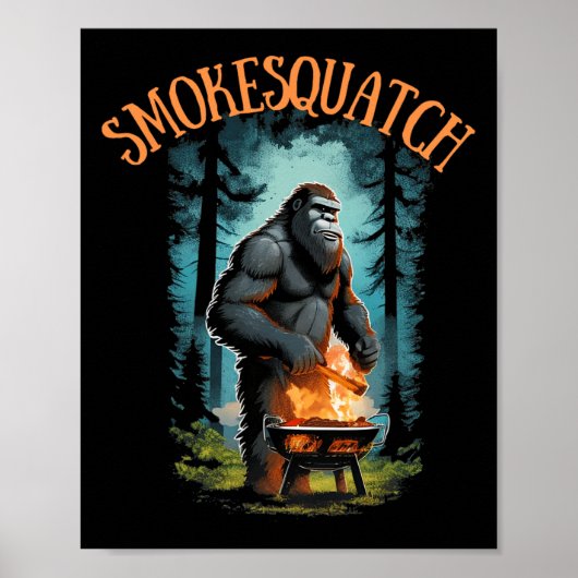 Poster Sasquatch Grill Bigfoot Pitmaster Grill Bbq Smo (Devant)