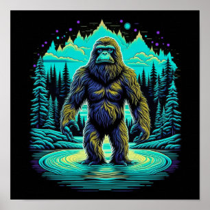 Poster Sasquatch in the Woods Ai Art