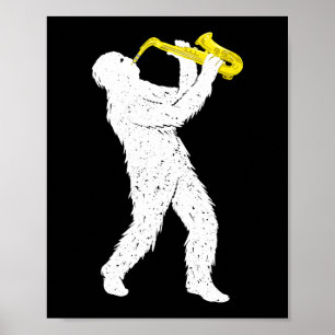 Poster Sasquatch Lecteur Saxophone Saxophoniste Jazz Bras