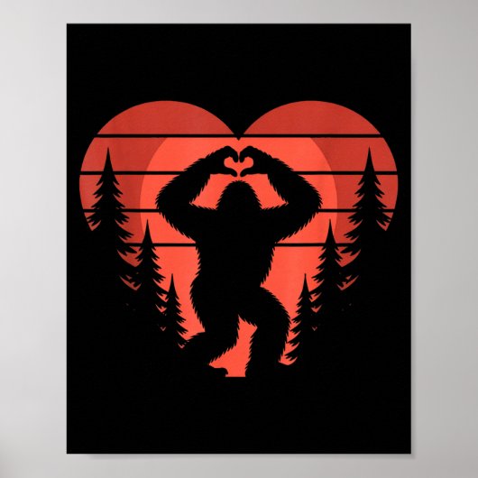 Poster Sasquatch Valentine's Day - Bigfoot Heart Sungles  (Devant)