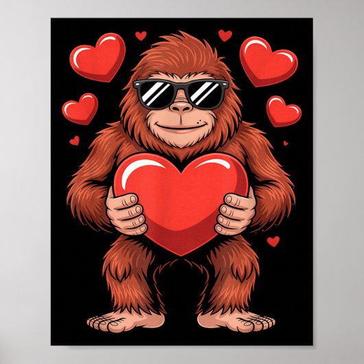 Poster Sasquatch Valentine's Day - Bigfoot Heart Sungles  (Devant)