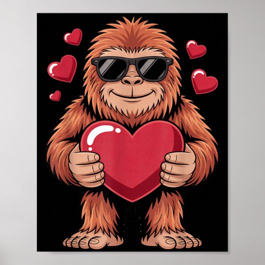 Poster Sasquatch Valentine's Day - Bigfoot Heart Sungles  (Devant)