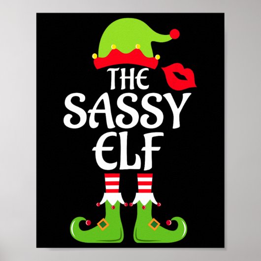 Poster Sassy Elf Matching Family Group Christmas Party Xm (Devant)