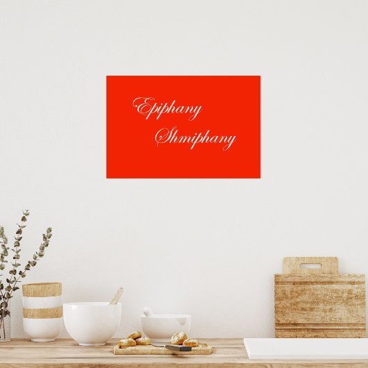 Poster Sassy Funny Epiphany Word Art Red Print (Cuisine)