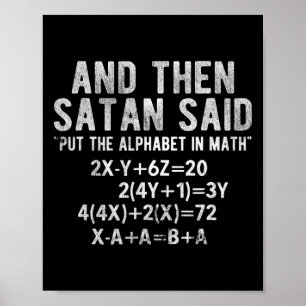 Poster Satan a dit l'alphabet en mathématiques mathématiq