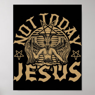 Poster Satanic Baphomet Satan Pas aujourd'hui Jésus Tank