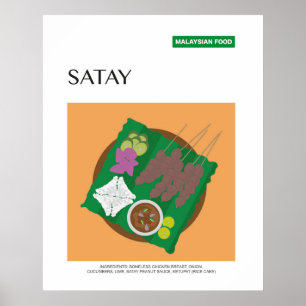 Poster Satay Malaysia Travel Food Wall Art