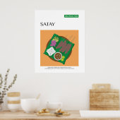 Poster Satay Malaysia Travel Food Wall Art (Cuisine)