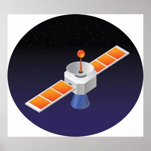 Poster Satellite dans l'espace (Devant)