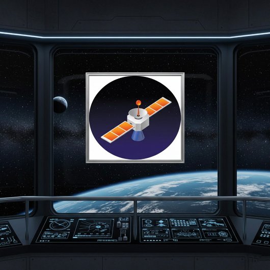 Poster Satellite dans l'espace