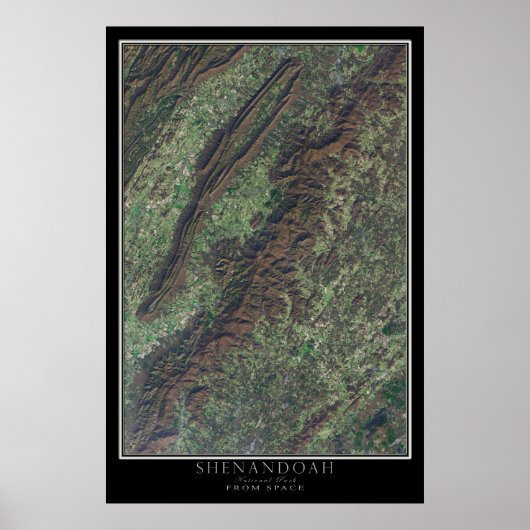 Poster satellite de Shenandoah National Park Virgi (Devant)