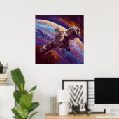 Poster Satellite exotique - Style d'illustration Space Te (Bureau à domicile)