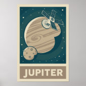 Poster satellite Jupiter Retro Galaxy (Devant)