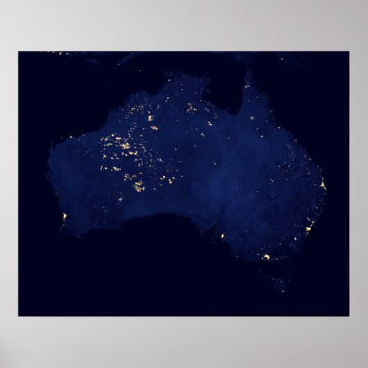 Poster Satellite Les Lumières Nocturnes De L'Australie. (Devant)