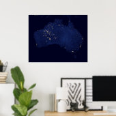 Poster Satellite Les Lumières Nocturnes De L'Australie. (Bureau à domicile)