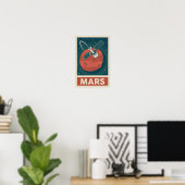 Poster satellite Mars Retro Galaxy (Bureau à domicile)