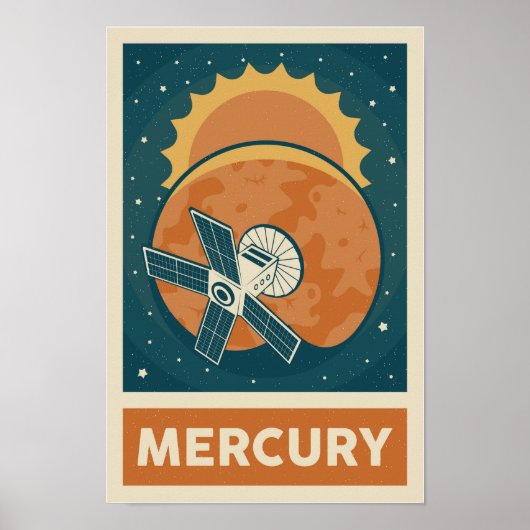 Poster satellite Mercury Retro Galaxy (Devant)