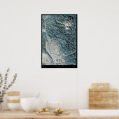 Poster satellite Portland, OR et Mt. St. Helens (Cuisine)