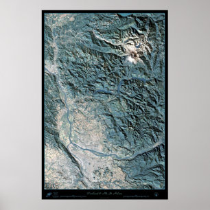 Poster satellite Portland, OR et Mt. St. Helens