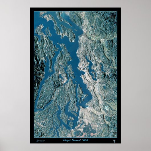 Poster satellite Puget Sound, Washington (Devant)
